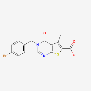 molecular formula C16H13BrN2O3S B3477547 methyl 3-(4-bromobenzyl)-5-methyl-4-oxo-3,4-dihydrothieno[2,3-d]pyrimidine-6-carboxylate 