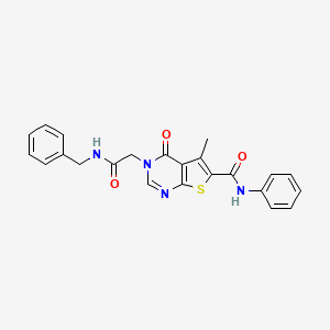 molecular formula C23H20N4O3S B3477563 3-[2-(benzylamino)-2-oxoethyl]-5-methyl-4-oxo-N-phenyl-3,4-dihydrothieno[2,3-d]pyrimidine-6-carboxamide 