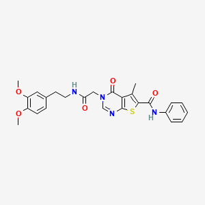 molecular formula C26H26N4O5S B3477569 3-(2-{[2-(3,4-dimethoxyphenyl)ethyl]amino}-2-oxoethyl)-5-methyl-4-oxo-N-phenyl-3,4-dihydrothieno[2,3-d]pyrimidine-6-carboxamide 
