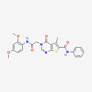 molecular formula C24H22N4O5S B3477576 3-{2-[(2,4-dimethoxyphenyl)amino]-2-oxoethyl}-5-methyl-4-oxo-N-phenyl-3,4-dihydrothieno[2,3-d]pyrimidine-6-carboxamide 