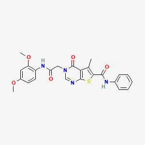 3-{2-[(2,4-dimethoxyphenyl)amino]-2-oxoethyl}-5-methyl-4-oxo-N-phenyl-3,4-dihydrothieno[2,3-d]pyrimidine-6-carboxamide