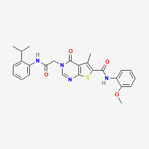 molecular formula C26H26N4O4S B3477581 3-{2-[(2-isopropylphenyl)amino]-2-oxoethyl}-N-(2-methoxyphenyl)-5-methyl-4-oxo-3,4-dihydrothieno[2,3-d]pyrimidine-6-carboxamide 