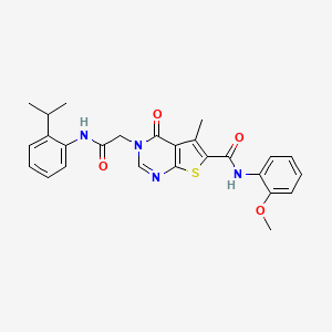 3-{2-[(2-isopropylphenyl)amino]-2-oxoethyl}-N-(2-methoxyphenyl)-5-methyl-4-oxo-3,4-dihydrothieno[2,3-d]pyrimidine-6-carboxamide