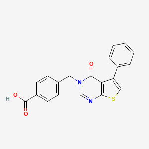 molecular formula C20H14N2O3S B3477584 4-[(4-oxo-5-phenylthieno[2,3-d]pyrimidin-3(4H)-yl)methyl]benzoic acid 