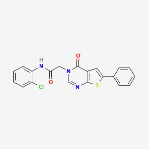 molecular formula C20H14ClN3O2S B3477599 N-(2-chlorophenyl)-2-(4-oxo-6-phenylthieno[2,3-d]pyrimidin-3(4H)-yl)acetamide 