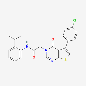 molecular formula C23H20ClN3O2S B3477622 2-[5-(4-chlorophenyl)-4-oxothieno[2,3-d]pyrimidin-3(4H)-yl]-N-(2-isopropylphenyl)acetamide 