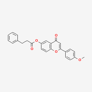 molecular formula C25H20O5 B3477666 2-(4-methoxyphenyl)-4-oxo-4H-chromen-6-yl 3-phenylpropanoate 