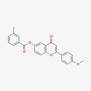 molecular formula C24H18O5 B3477671 2-(4-methoxyphenyl)-4-oxo-4H-chromen-6-yl 3-methylbenzoate 