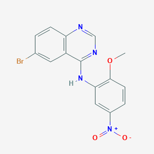 molecular formula C15H11BrN4O3 B3477705 6-bromo-N-(2-methoxy-5-nitrophenyl)-4-quinazolinamine 