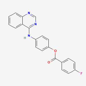 molecular formula C21H14FN3O2 B3477720 4-(4-quinazolinylamino)phenyl 4-fluorobenzoate 