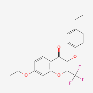 molecular formula C20H17F3O4 B3477771 7-ethoxy-3-(4-ethylphenoxy)-2-(trifluoromethyl)-4H-chromen-4-one 