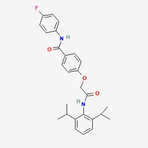 molecular formula C27H29FN2O3 B3477776 4-{2-[(2,6-diisopropylphenyl)amino]-2-oxoethoxy}-N-(4-fluorophenyl)benzamide 