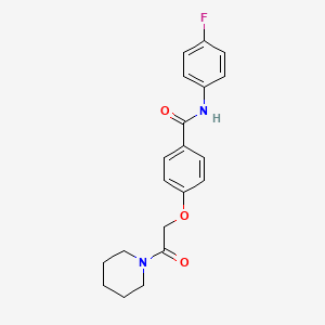 molecular formula C20H21FN2O3 B3477792 N-(4-fluorophenyl)-4-[2-oxo-2-(1-piperidinyl)ethoxy]benzamide 