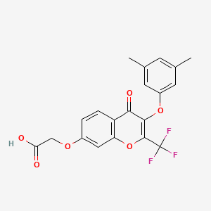 molecular formula C20H15F3O6 B3477804 {[3-(3,5-dimethylphenoxy)-4-oxo-2-(trifluoromethyl)-4H-chromen-7-yl]oxy}acetic acid 