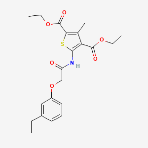 molecular formula C21H25NO6S B3477821 diethyl 5-{[(3-ethylphenoxy)acetyl]amino}-3-methyl-2,4-thiophenedicarboxylate 
