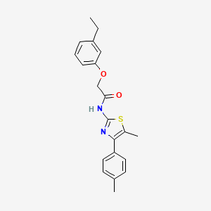 molecular formula C21H22N2O2S B3477822 2-(3-ethylphenoxy)-N-[5-methyl-4-(4-methylphenyl)-1,3-thiazol-2-yl]acetamide 