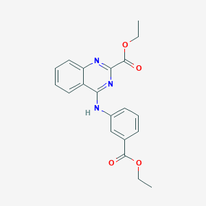 molecular formula C20H19N3O4 B3477863 ethyl 4-{[3-(ethoxycarbonyl)phenyl]amino}-2-quinazolinecarboxylate 