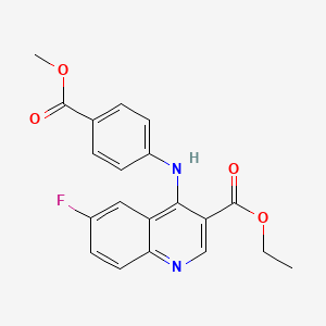 molecular formula C20H17FN2O4 B3477867 ethyl 6-fluoro-4-{[4-(methoxycarbonyl)phenyl]amino}-3-quinolinecarboxylate 