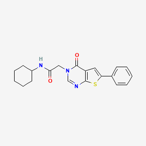 molecular formula C20H21N3O2S B3477889 N-cyclohexyl-2-(4-oxo-6-phenylthieno[2,3-d]pyrimidin-3(4H)-yl)acetamide 