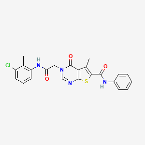 molecular formula C23H19ClN4O3S B3477902 3-{2-[(3-chloro-2-methylphenyl)amino]-2-oxoethyl}-5-methyl-4-oxo-N-phenyl-3,4-dihydrothieno[2,3-d]pyrimidine-6-carboxamide CAS No. 4160-13-8