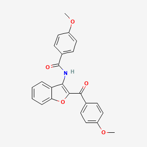 molecular formula C24H19NO5 B3477933 4-methoxy-N-[2-(4-methoxybenzoyl)-1-benzofuran-3-yl]benzamide 