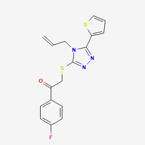 molecular formula C17H14FN3OS2 B3477936 2-{[4-allyl-5-(2-thienyl)-4H-1,2,4-triazol-3-yl]thio}-1-(4-fluorophenyl)ethanone 