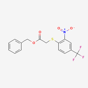 molecular formula C16H12F3NO4S B3477961 benzyl {[2-nitro-4-(trifluoromethyl)phenyl]thio}acetate 