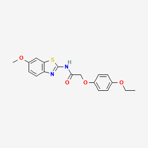 molecular formula C18H18N2O4S B3477994 2-(4-ethoxyphenoxy)-N-(6-methoxy-1,3-benzothiazol-2-yl)acetamide 