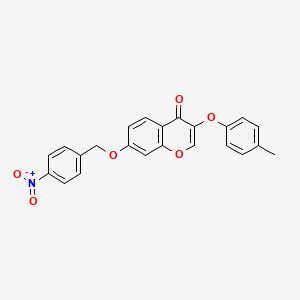 molecular formula C23H17NO6 B3478011 3-(4-methylphenoxy)-7-[(4-nitrobenzyl)oxy]-4H-chromen-4-one 