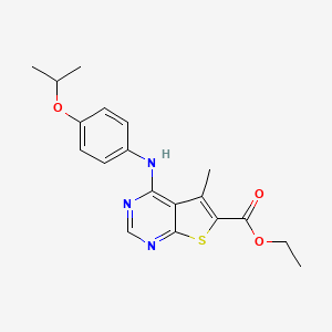 molecular formula C19H21N3O3S B3478025 ethyl 4-[(4-isopropoxyphenyl)amino]-5-methylthieno[2,3-d]pyrimidine-6-carboxylate 