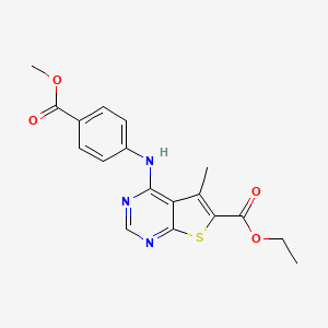 molecular formula C18H17N3O4S B3478026 ethyl 4-{[4-(methoxycarbonyl)phenyl]amino}-5-methylthieno[2,3-d]pyrimidine-6-carboxylate 