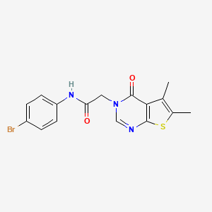 molecular formula C16H14BrN3O2S B3478051 N-(4-bromophenyl)-2-(5,6-dimethyl-4-oxothieno[2,3-d]pyrimidin-3(4H)-yl)acetamide 