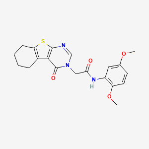 molecular formula C20H21N3O4S B3478052 N-(2,5-dimethoxyphenyl)-2-(4-oxo-5,6,7,8-tetrahydro[1]benzothieno[2,3-d]pyrimidin-3(4H)-yl)acetamide 