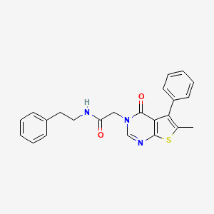 2-(6-methyl-4-oxo-5-phenylthieno[2,3-d]pyrimidin-3(4H)-yl)-N-(2-phenylethyl)acetamide
