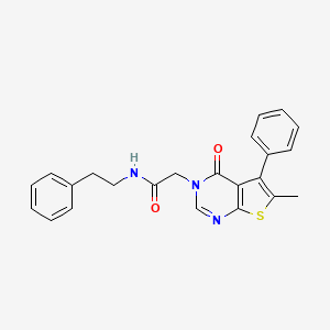 molecular formula C23H21N3O2S B3478061 2-(6-methyl-4-oxo-5-phenylthieno[2,3-d]pyrimidin-3(4H)-yl)-N-(2-phenylethyl)acetamide 