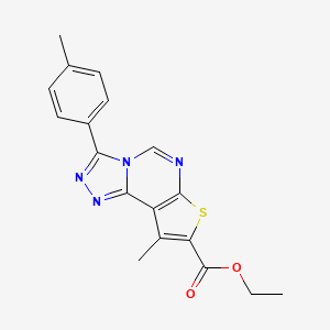 molecular formula C18H16N4O2S B3478070 ethyl 9-methyl-3-(4-methylphenyl)thieno[3,2-e][1,2,4]triazolo[4,3-c]pyrimidine-8-carboxylate 