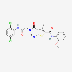 molecular formula C23H18Cl2N4O4S B3478075 3-{2-[(2,5-dichlorophenyl)amino]-2-oxoethyl}-N-(2-methoxyphenyl)-5-methyl-4-oxo-3,4-dihydrothieno[2,3-d]pyrimidine-6-carboxamide 