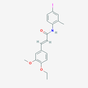 molecular formula C19H20INO3 B3478105 3-(4-ethoxy-3-methoxyphenyl)-N-(4-iodo-2-methylphenyl)acrylamide 