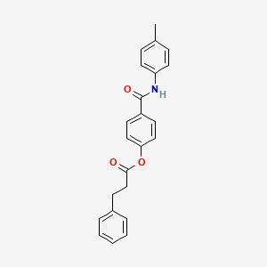 molecular formula C23H21NO3 B3478162 4-{[(4-methylphenyl)amino]carbonyl}phenyl 3-phenylpropanoate 