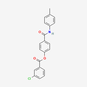 molecular formula C21H16ClNO3 B3478164 4-{[(4-methylphenyl)amino]carbonyl}phenyl 3-chlorobenzoate 