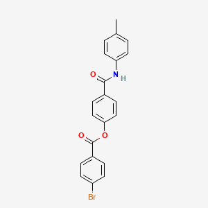 molecular formula C21H16BrNO3 B3478171 4-{[(4-methylphenyl)amino]carbonyl}phenyl 4-bromobenzoate 