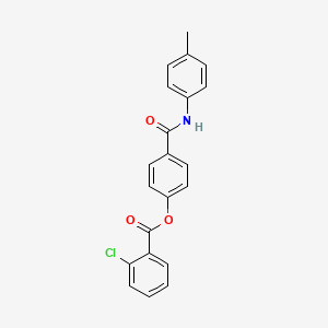 molecular formula C21H16ClNO3 B3478176 4-{[(4-methylphenyl)amino]carbonyl}phenyl 2-chlorobenzoate 