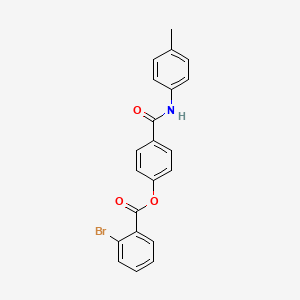 molecular formula C21H16BrNO3 B3478179 4-{[(4-methylphenyl)amino]carbonyl}phenyl 2-bromobenzoate 