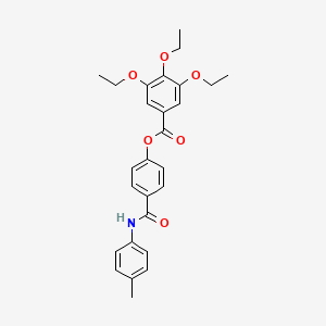 molecular formula C27H29NO6 B3478196 4-{[(4-methylphenyl)amino]carbonyl}phenyl 3,4,5-triethoxybenzoate 