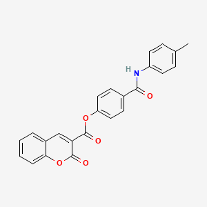 molecular formula C24H17NO5 B3478205 4-{[(4-methylphenyl)amino]carbonyl}phenyl 2-oxo-2H-chromene-3-carboxylate 