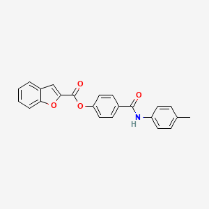 molecular formula C23H17NO4 B3478207 4-{[(4-methylphenyl)amino]carbonyl}phenyl 1-benzofuran-2-carboxylate 