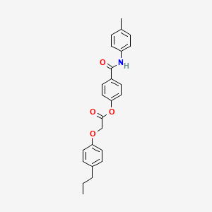 molecular formula C25H25NO4 B3478216 4-{[(4-methylphenyl)amino]carbonyl}phenyl (4-propylphenoxy)acetate 