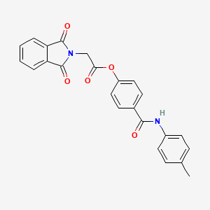 molecular formula C24H18N2O5 B3478235 4-{[(4-methylphenyl)amino]carbonyl}phenyl (1,3-dioxo-1,3-dihydro-2H-isoindol-2-yl)acetate 