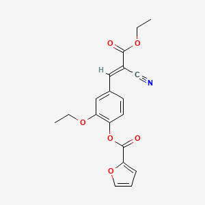 4-(2-cyano-3-ethoxy-3-oxo-1-propen-1-yl)-2-ethoxyphenyl 2-furoate