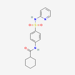 molecular formula C18H21N3O3S B3478247 N-{4-[(2-pyridinylamino)sulfonyl]phenyl}cyclohexanecarboxamide 